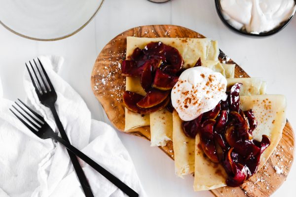 Raspberry Marionberry Fruit Spread on crepes