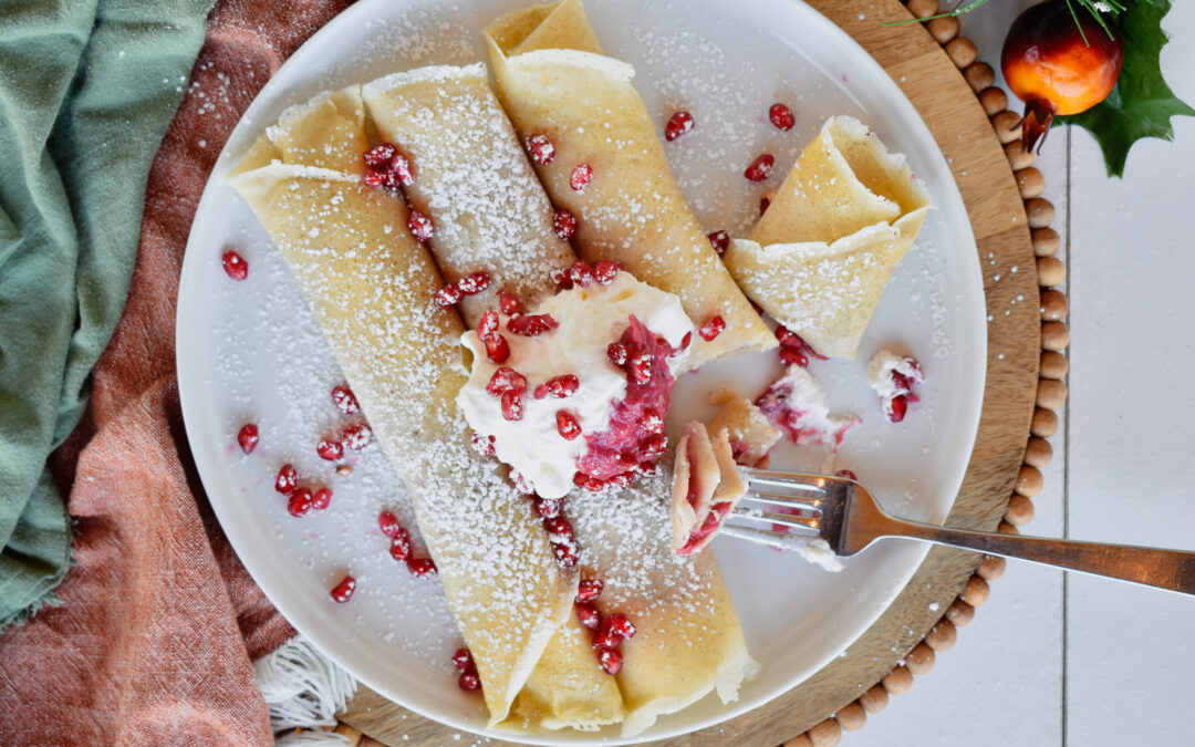 Gluten Free Crepes with Cranberry Curd