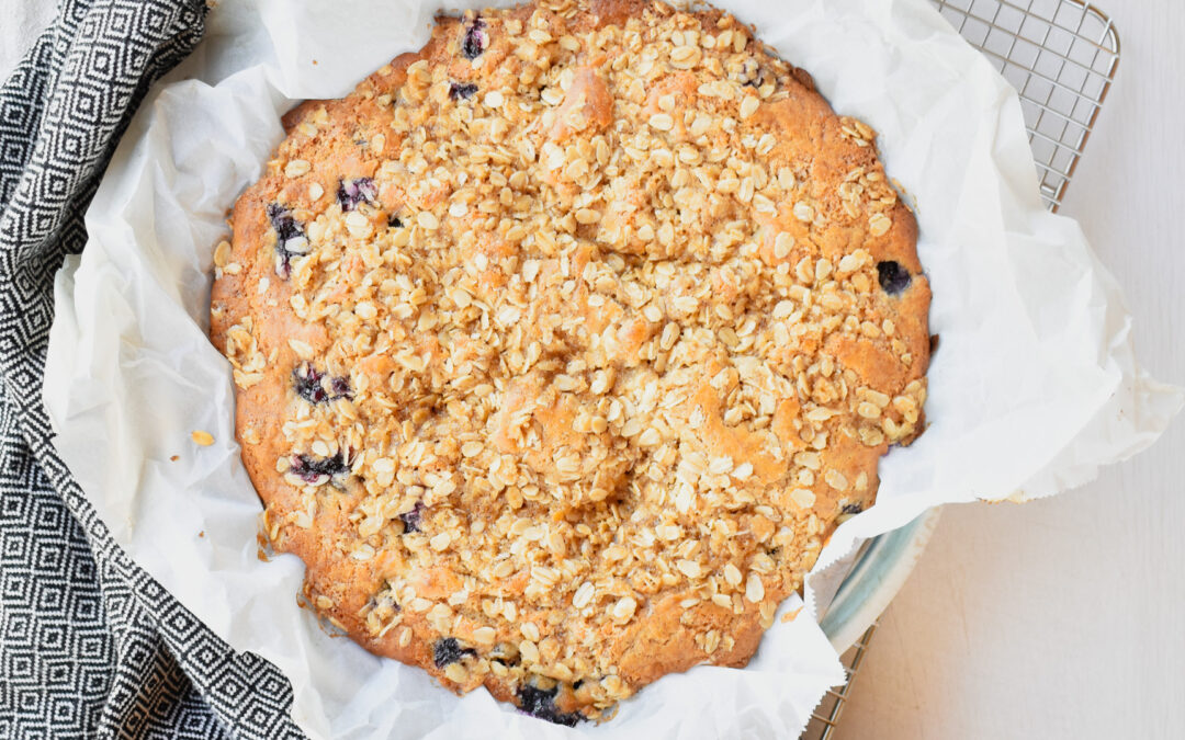 Gluten Free Coffee Cake with Blueberries and Bananas