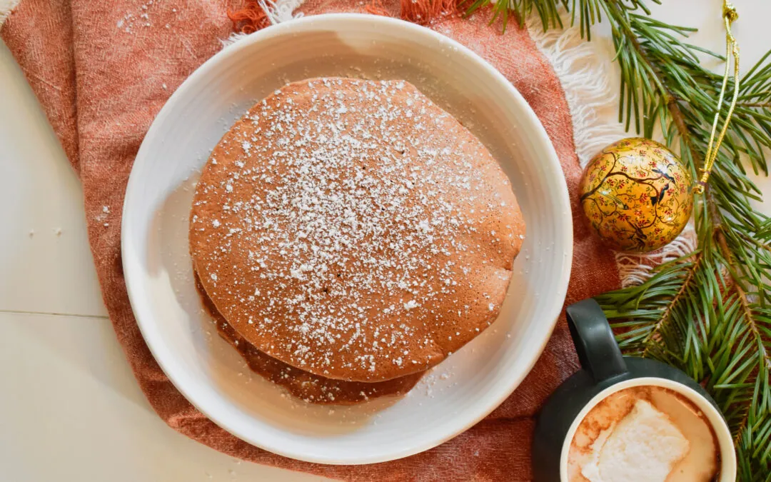 Gluten Free Peppermint Hot Cocoa Pancakes