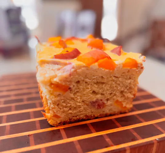 Gluten free peach yogurt loaf